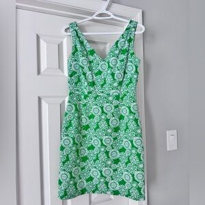 Lilly Pulitzer Green V-Neck Midi Sundress